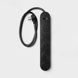 5 Outlet Surge Protector 3' Cord Black - heyday™
