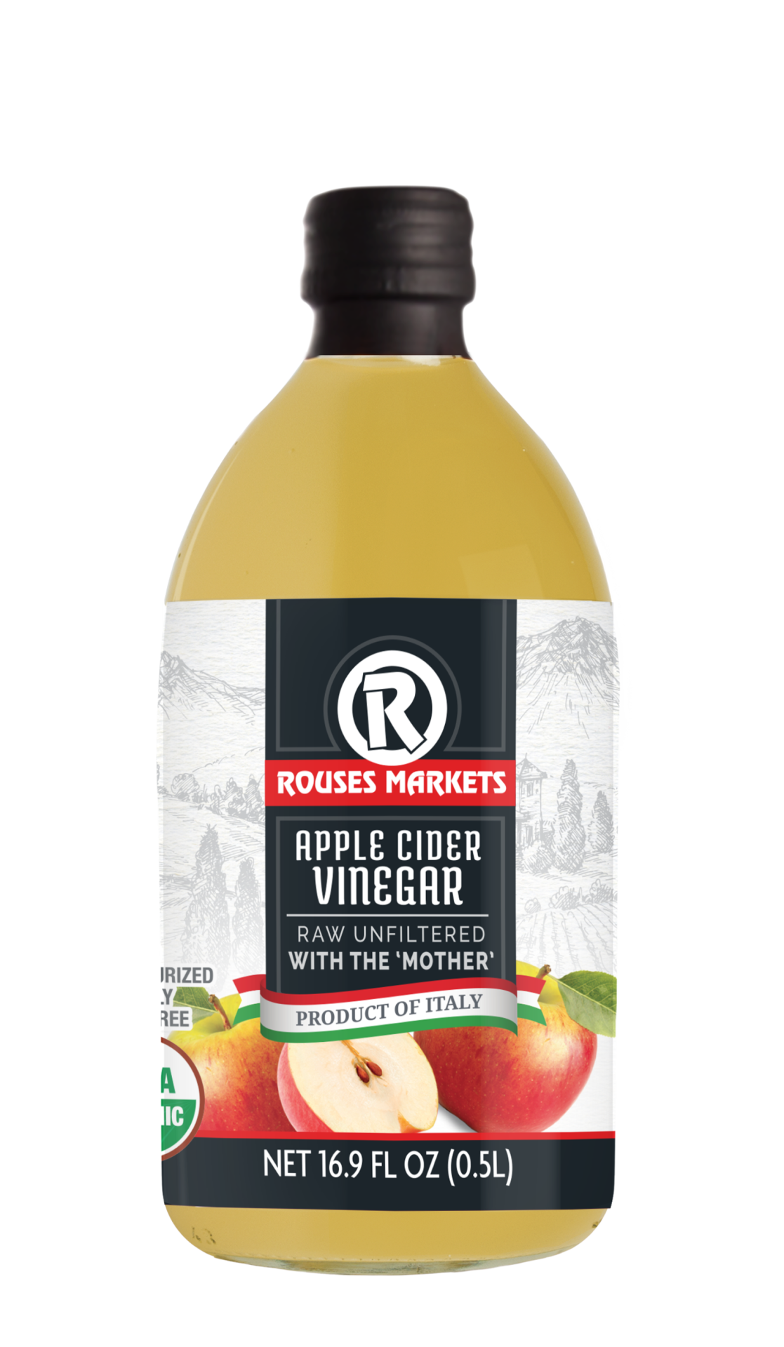 slide 1 of 1, Rouses Apple Cider Vinegar, 16 fl oz