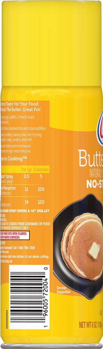 slide 3 of 11, Crisco Butter Flavor No-Stick Spray, Gluten Free, Kosher, 6 oz, 6 oz