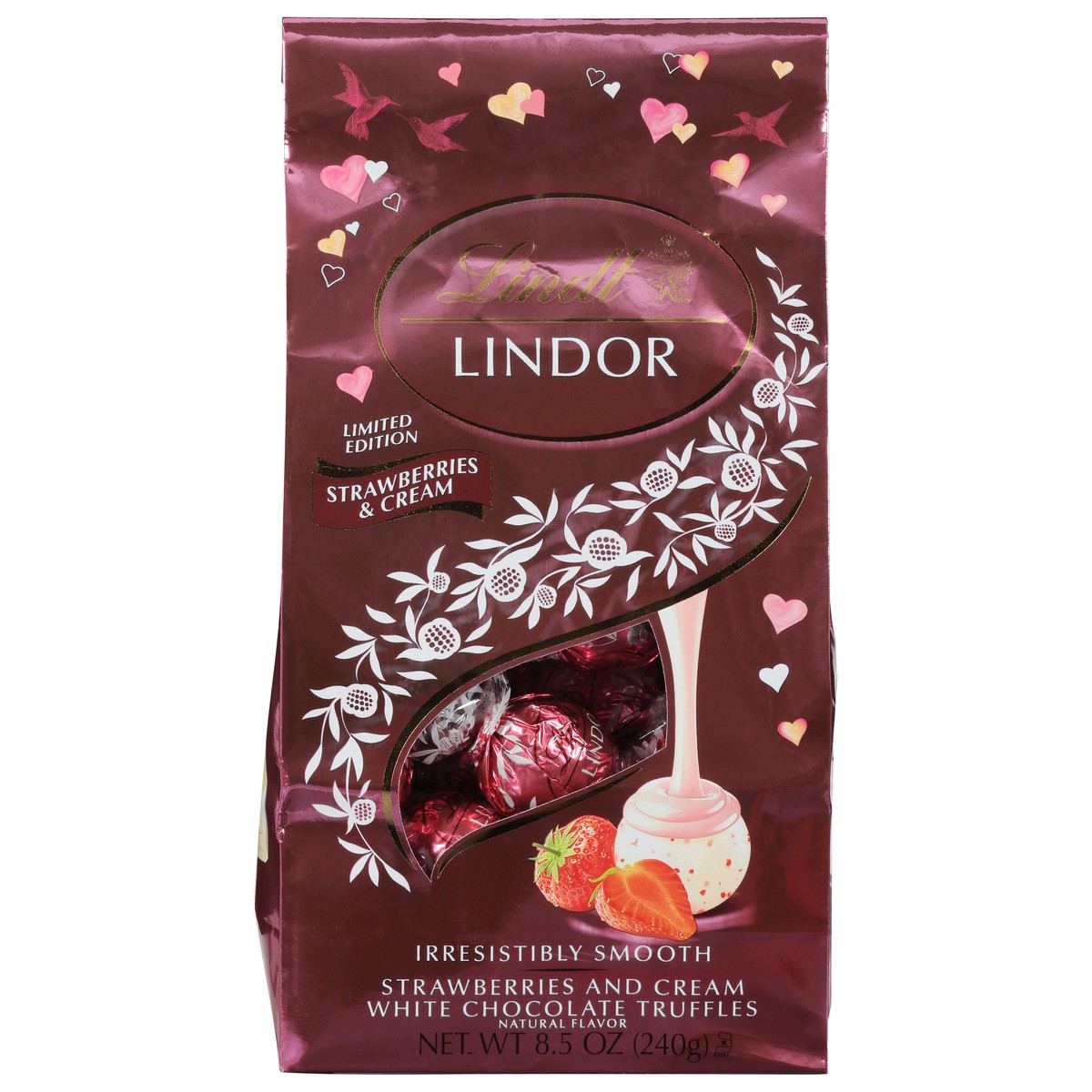 slide 1 of 9, Lindt Lindor Strawberries and Cream White Chocolate Truffle 8.5 oz, 8.5 oz