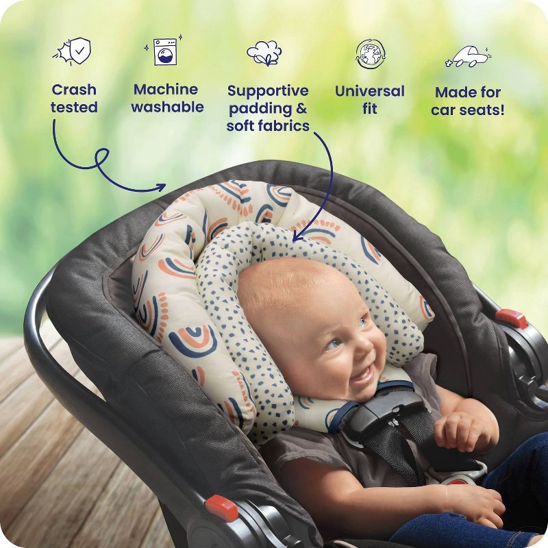 slide 2 of 7, GoldBug Duo Car Seat Head Support and Strap Cover - Car Seat Insert for Baby - Rainbow, 1 ct