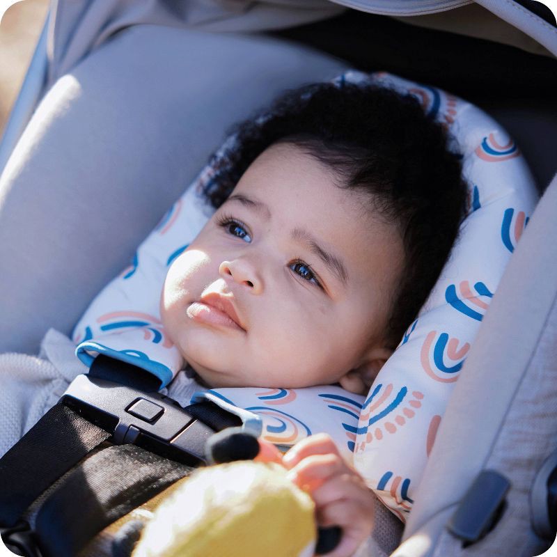 slide 4 of 7, GoldBug Duo Car Seat Head Support and Strap Cover - Car Seat Insert for Baby - Rainbow, 1 ct