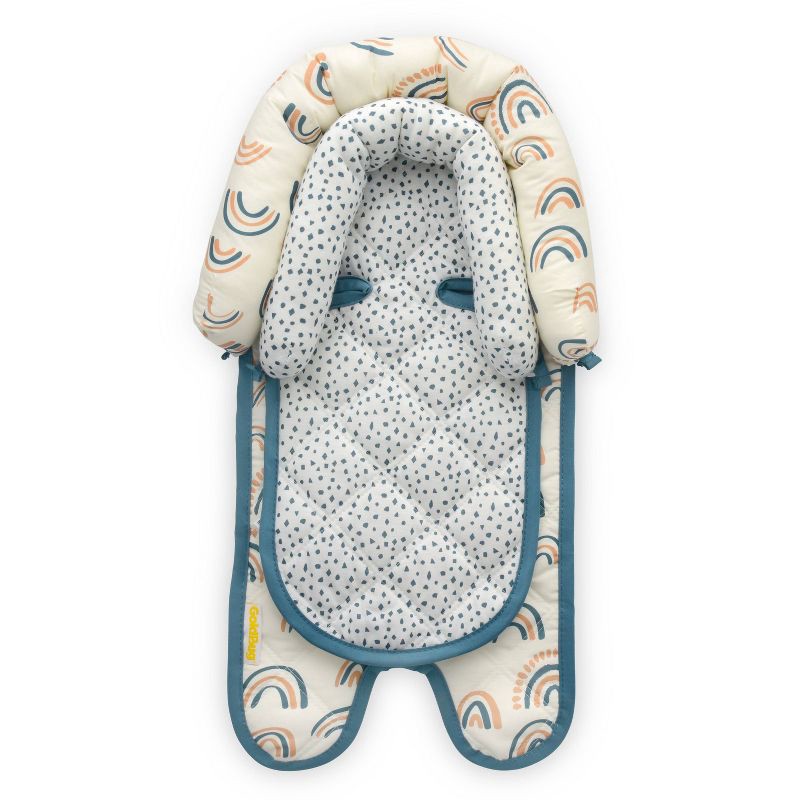 slide 6 of 7, GoldBug Duo Car Seat Head Support and Strap Cover - Car Seat Insert for Baby - Rainbow, 1 ct