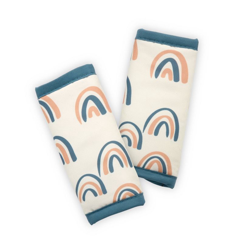 slide 7 of 7, GoldBug Duo Car Seat Head Support and Strap Cover - Car Seat Insert for Baby - Rainbow, 1 ct