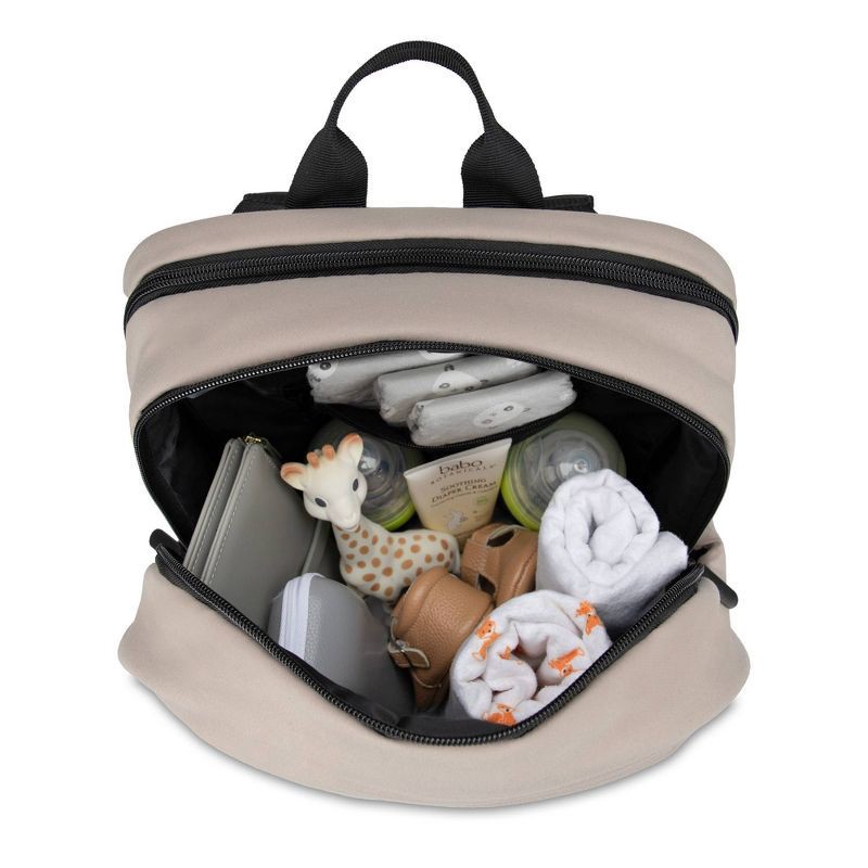 slide 2 of 11, Baby Brezza Quilted Puffer Backpack Diaper Bag - Taupe, 1 ct
