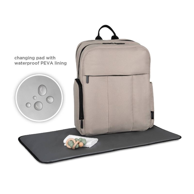 slide 5 of 11, Baby Brezza Quilted Puffer Backpack Diaper Bag - Taupe, 1 ct