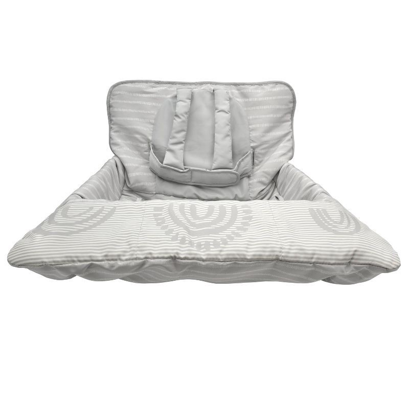 slide 7 of 8, GoldBug Shopping Cart and High Chair Cover for Baby - Universal Fit Cart Cover - Gray Ticking Stripe, 1 ct