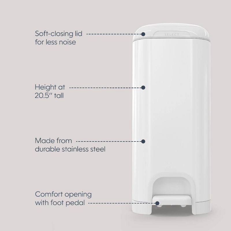 slide 13 of 17, Diaper Genie Select Diaper Pail - White, 1 ct
