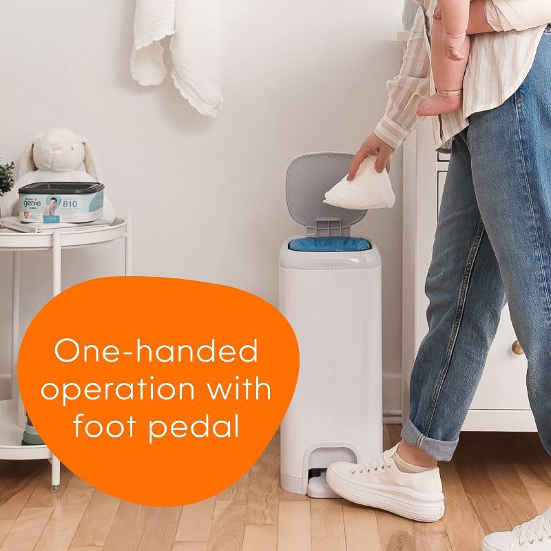 slide 8 of 17, Diaper Genie Select Diaper Pail - White, 1 ct