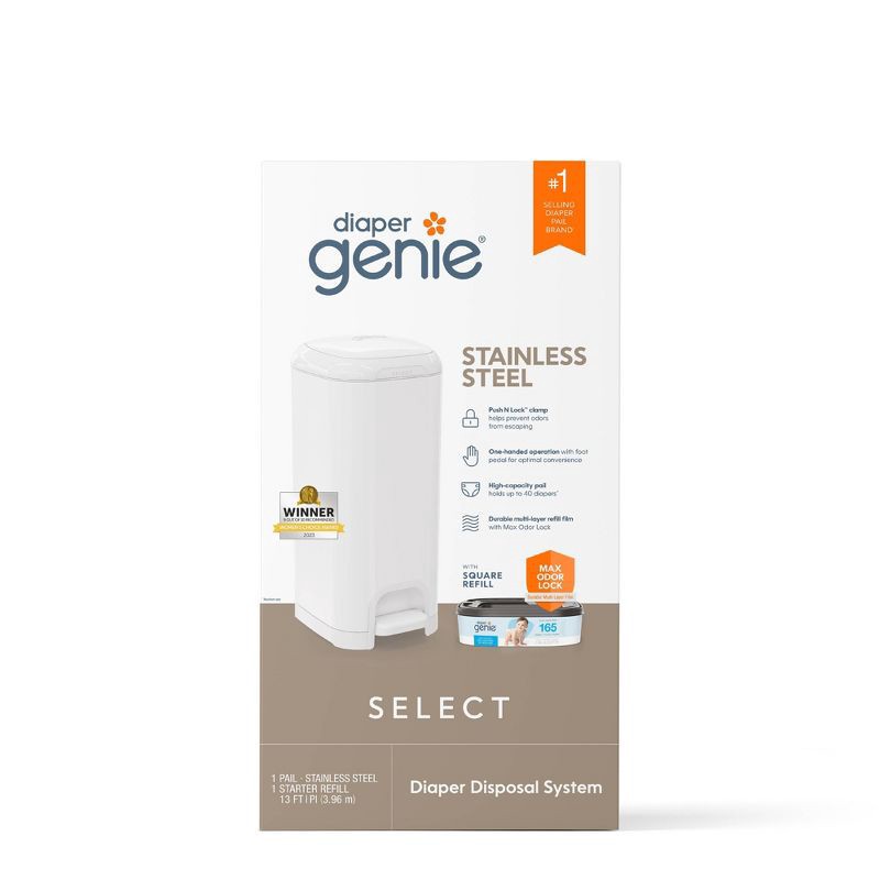 slide 1 of 17, Diaper Genie Select Diaper Pail - White, 1 ct