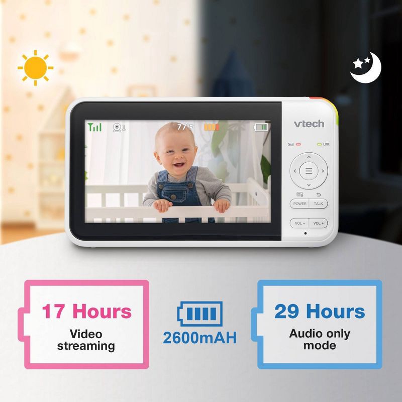 slide 6 of 8, V-Tech VTech 5" Pan & Tilt Video Baby Monitor, 1 ct