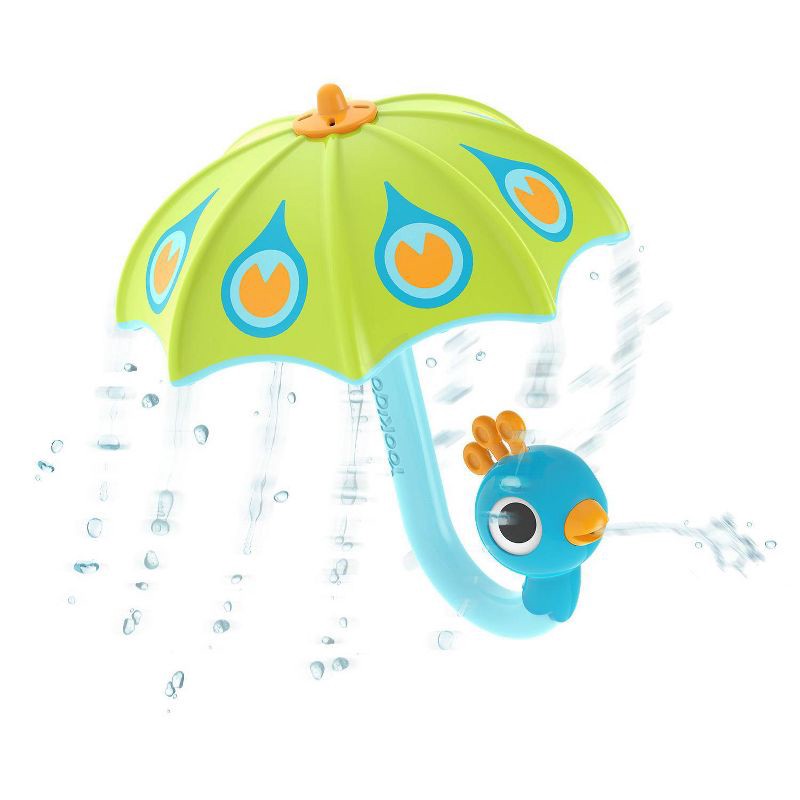 slide 1 of 4, Yookidoo Fill 'N' Rain Peacock Umbrella, 1 ct