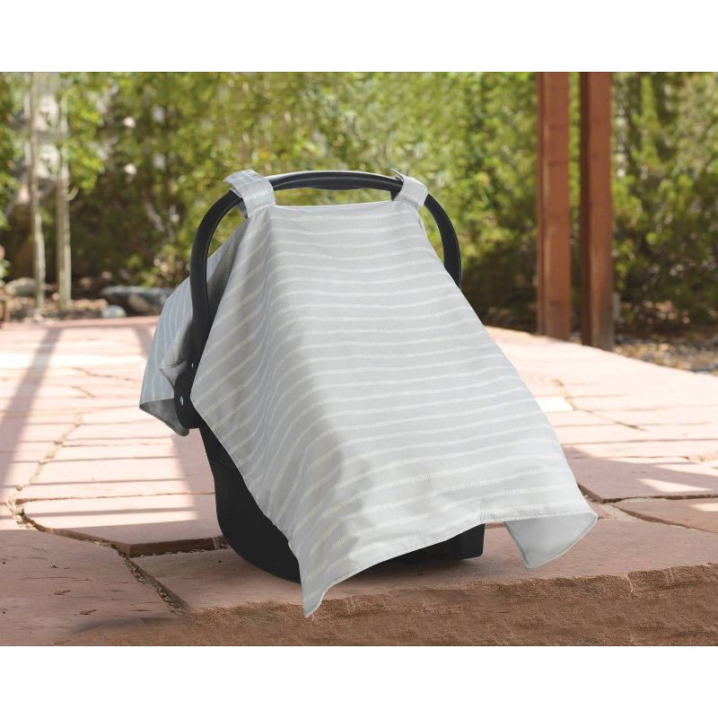 slide 3 of 5, Go by Goldbug Car Seat Canopy - Gray Ticking Stripe, 1 ct