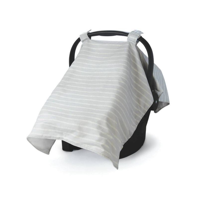 slide 1 of 5, Go by Goldbug Car Seat Canopy - Gray Ticking Stripe, 1 ct
