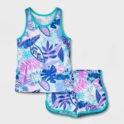 Girls' 2pc 'Palm' Printed Pajama Set - Cat & Jack™ Purple S