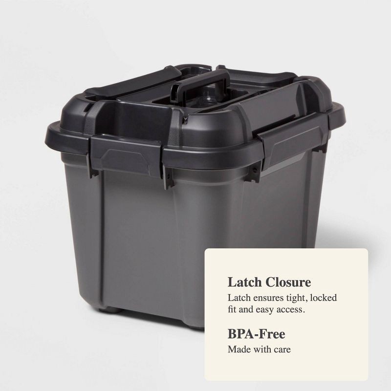 slide 4 of 4, Tool and Hardware Latching Storage Box With Handle - Brightroom™: Gray Multi-Compartment Tote, 18L Capacity, 18 liter