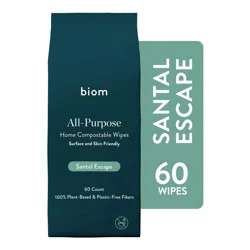 Biom Plant Based Refillable All Purpose Wipes - Santal Escape - 60ct