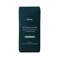 Biom Plant Based Refillable All Purpose Wipes - Santal Escape - 60ct