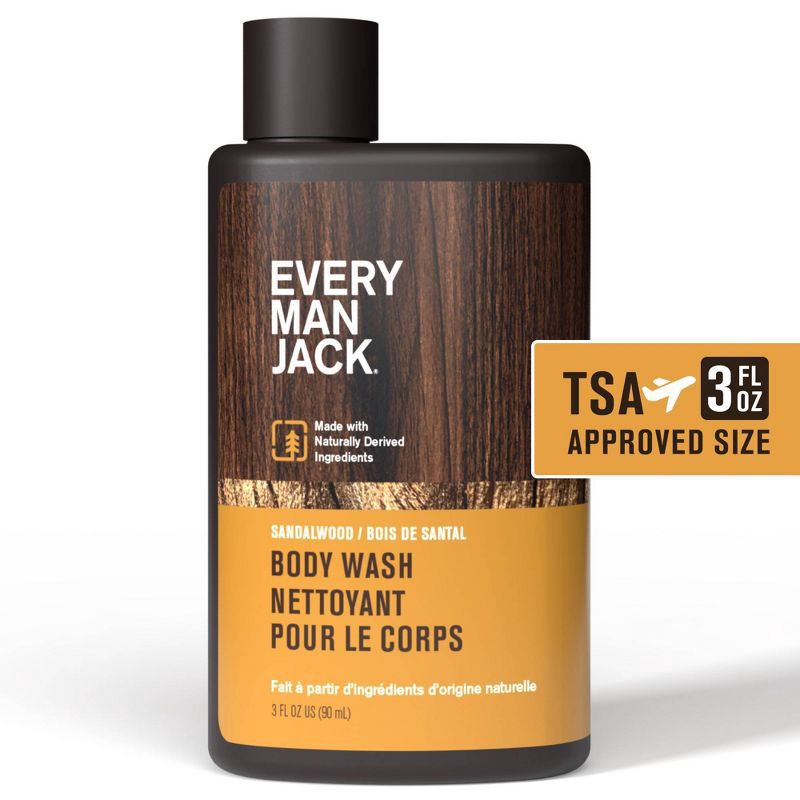 slide 9 of 10, Every Man Jack Body Wash - Sandalwood - Trial Size - 3 fl oz, 3 fl oz
