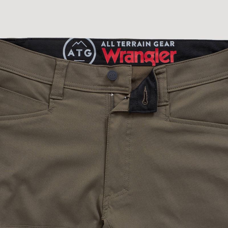 slide 8 of 12, Wrangler Men's ATG Synthetic Straight Utility Pants - Morel 30x30: Midweight Nylon-Spandex, Zippered Pocket, 1 ct