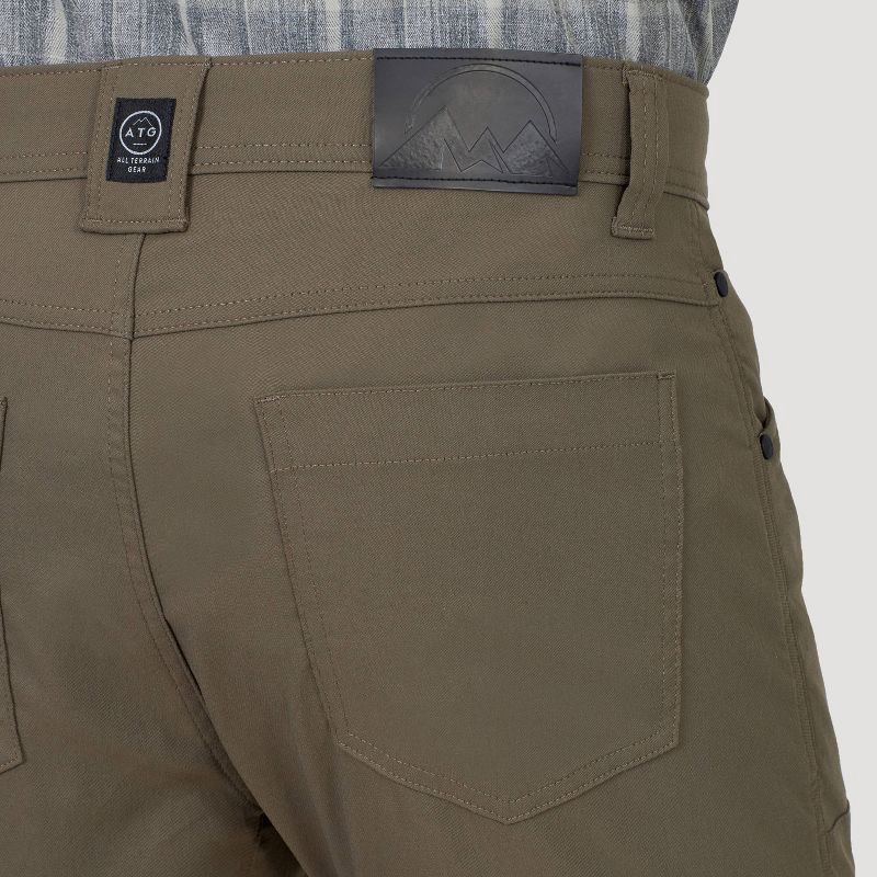 slide 6 of 10, Wrangler Men's ATG Synthetic Straight Utility Pants - Morel 36x30: Midweight Nylon-Spandex, Zippered Pocket, 1 ct
