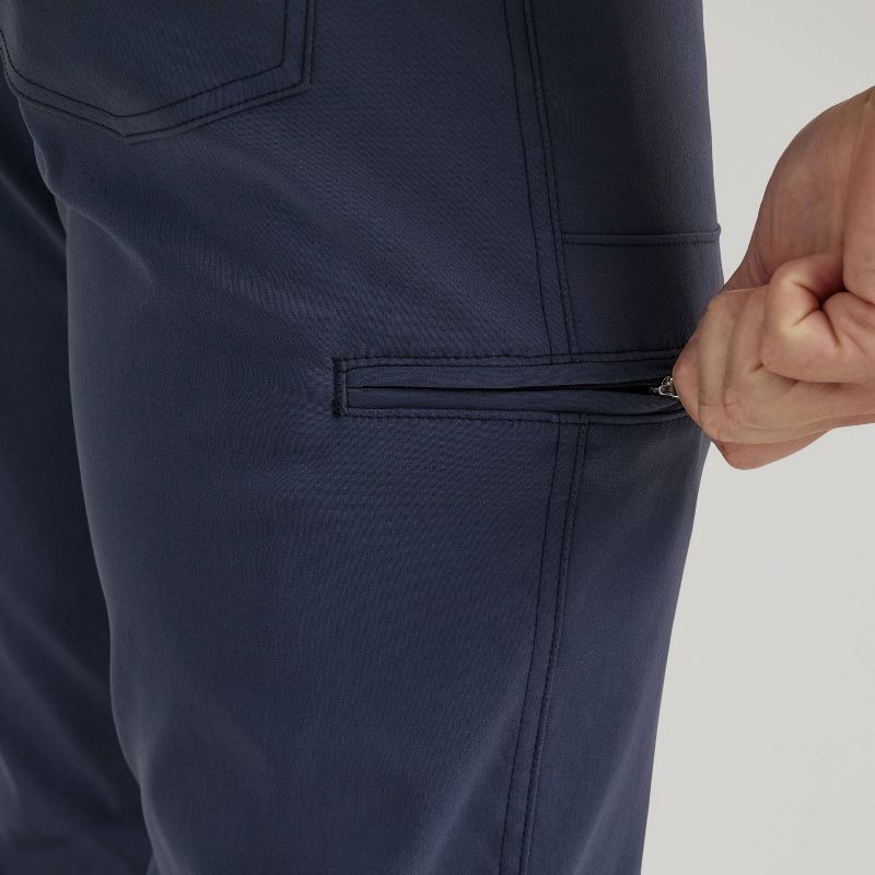 slide 6 of 8, Wrangler Men's ATG Synthetic Straight Utility Pants - Blue Nights 34x32: Midweight Nylon-Spandex, Zippered Pocket, 1 ct