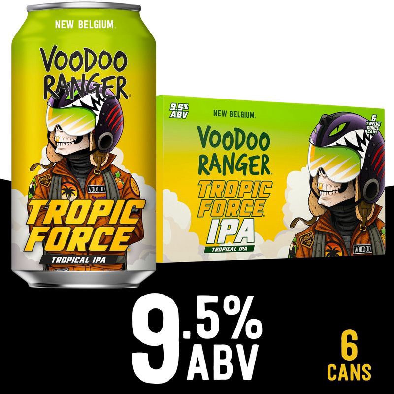 slide 10 of 12, New Belgium Voodoo Ranger Tropic Force IPA Beer - 6pk/12 fl oz Cans, 6 ct; 12 fl oz