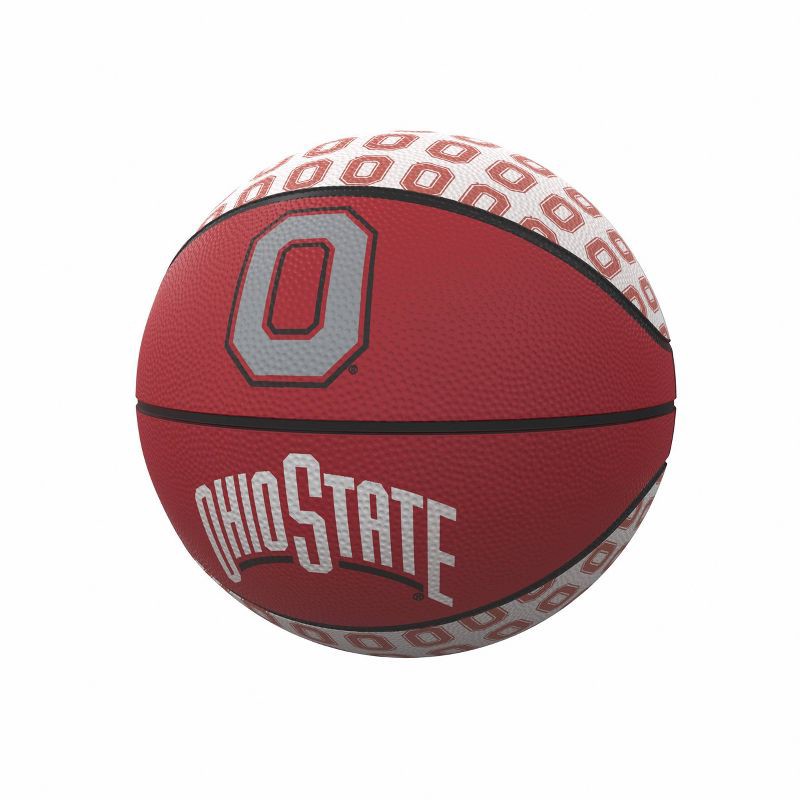 slide 1 of 1, NCAA Ohio State Buckeyes Repeating Logo Mini-Size Rubber Basketball, 1 ct