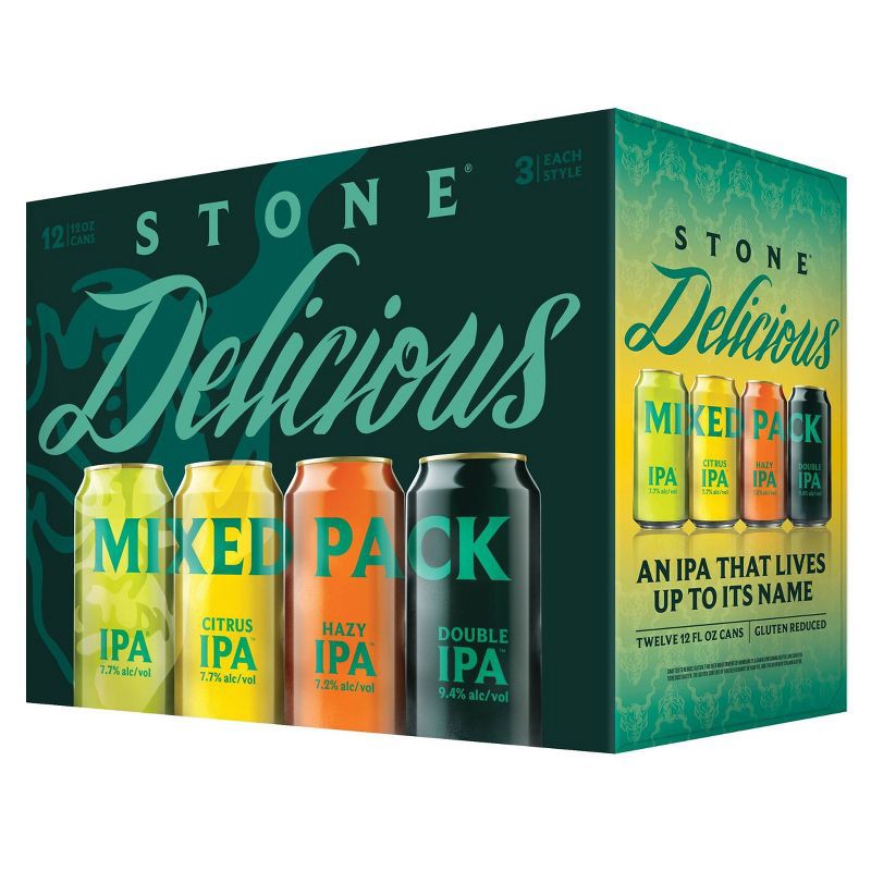 slide 1 of 3, Stone Delicious Mixed Variety - 12pk/12 fl oz Cans, 12 ct; 12 fl oz