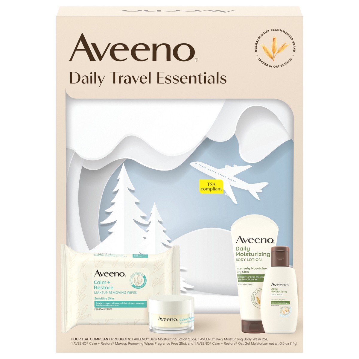 slide 4 of 4, Aveeno Daily Travel Essentials Giftset, 4 Items, 1 ct