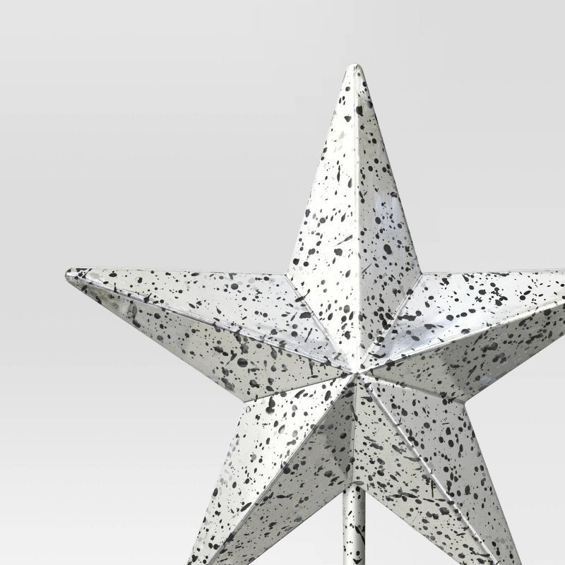 slide 4 of 4, 10" Pre-lit Faux Mercury Star Christmas Tree Topper Silver - Wondershop™, 1 ct