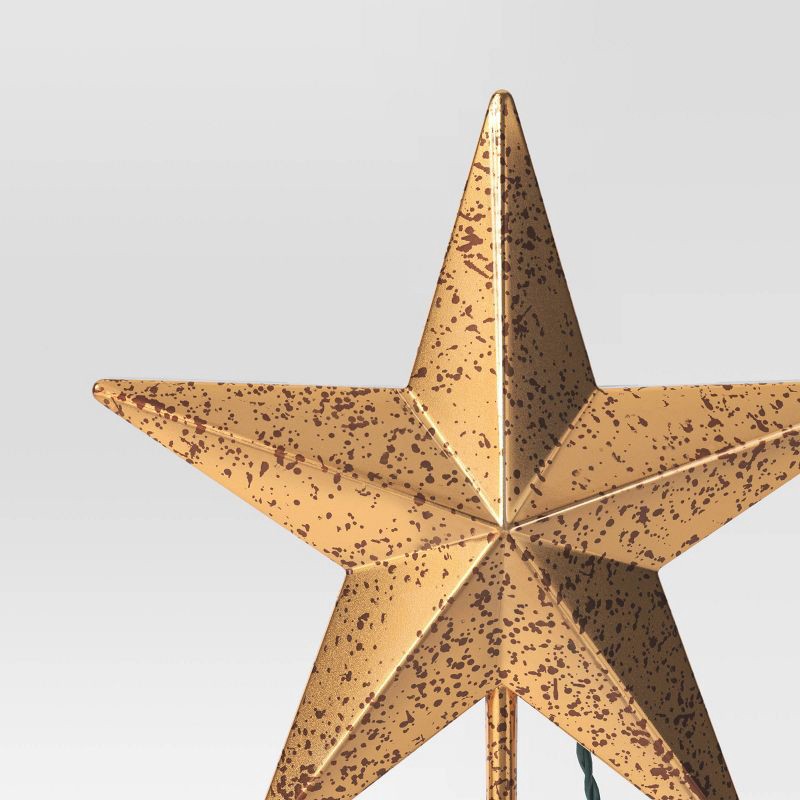 slide 4 of 4, 10" Pre-lit Faux Mercury Star Christmas Tree Topper Gold - Wondershop™, 1 ct