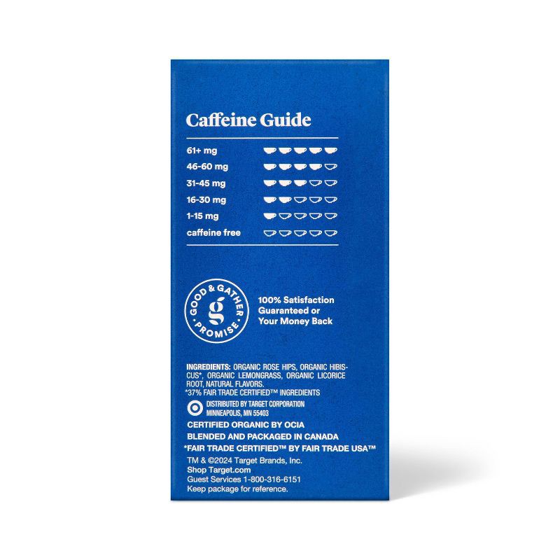 slide 3 of 4, Organic Naturally Flavored Blueberry Lemon with Other Natural flavors Herbal Tea Blend - 20.07oz - Good & Gather™, 20.07 oz