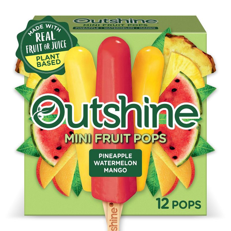 slide 1 of 13, Outshine Pineapple, Watermelon, and Mango Mini Fruit Pops Variety Pack - 18 fl oz/12ct, 12 ct; 18 fl oz