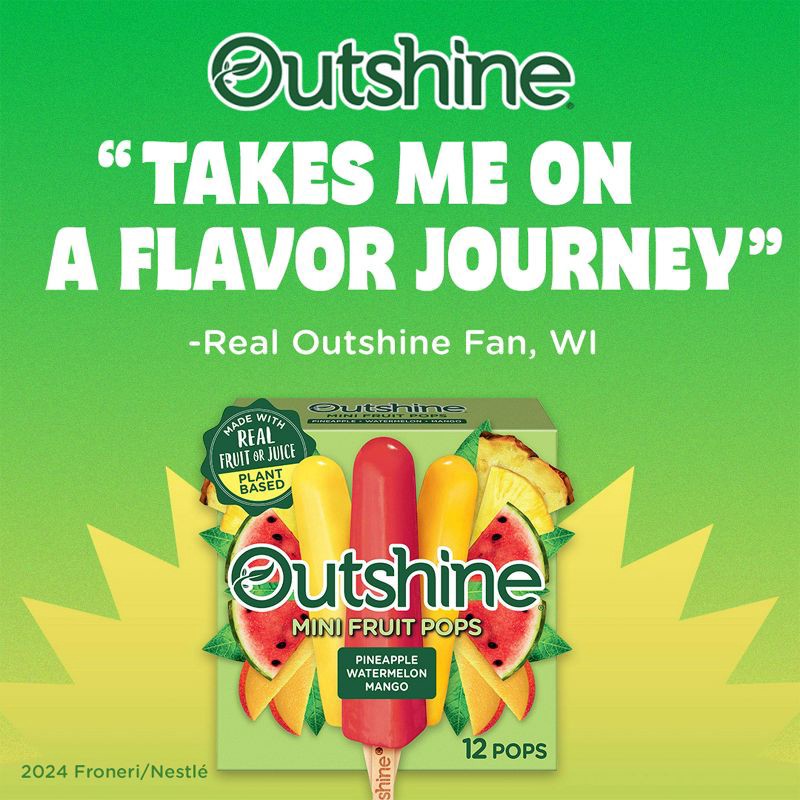 slide 4 of 13, Outshine Pineapple, Watermelon, and Mango Mini Fruit Pops Variety Pack - 18 fl oz/12ct, 12 ct; 18 fl oz