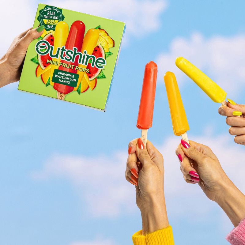 slide 5 of 13, Outshine Pineapple, Watermelon, and Mango Mini Fruit Pops Variety Pack - 18 fl oz/12ct, 12 ct; 18 fl oz