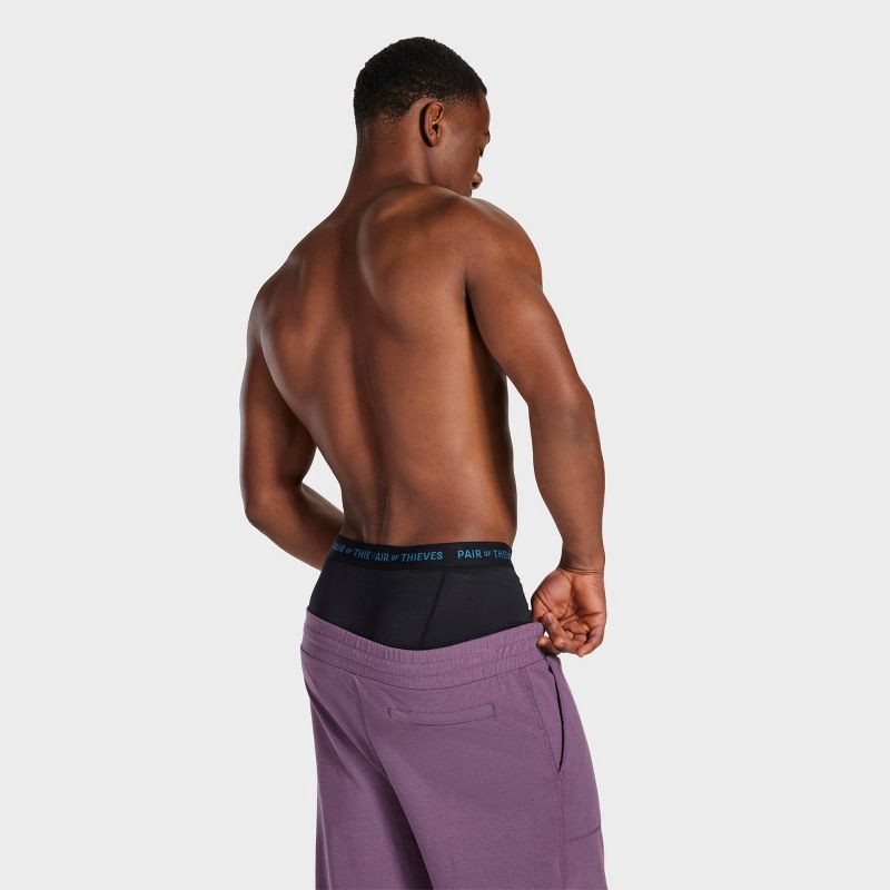 slide 8 of 10, Pair of Thieves Men's Geometric Print Super Fit Boxer Briefs 2pk - Orange/Blue S: Mid Rise, Mesh Fabric, Full Waistband Elastic, 2 ct