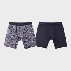 Pair of Thieves Men's Skull Print Super Fit Long Leg Boxer Briefs 2pk - Black/White L: Mid Rise Mesh Underwear