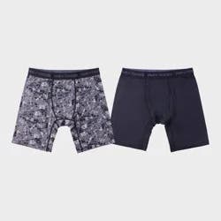 Pair of Thieves Men's Skull Print Super Fit Long Leg Boxer Briefs 2pk - Black/White XL: Mid Rise, Mesh, Machine Washable