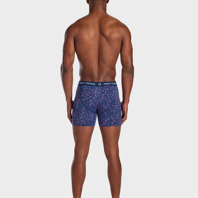 slide 7 of 10, Pair of Thieves Men's Super Fit Print Boxer Briefs 2pk - Navy Blue/Pink XL: Mid Rise, Mesh, Abstract Pattern, 2 ct