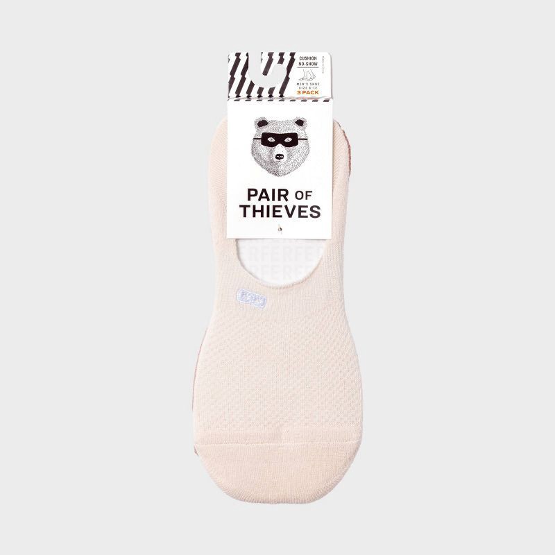 slide 7 of 7, Pair of Thieves Men's Neutral No Show Socks 3pk - Blush 6-12, 3 ct