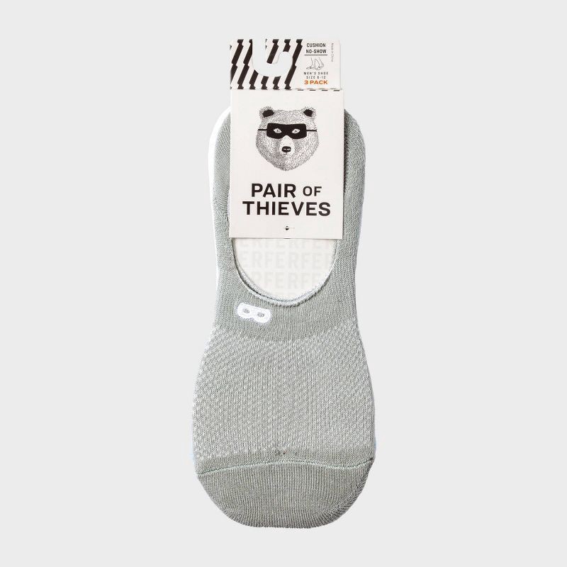 slide 7 of 7, Pair of Thieves Men's Neutral No Show Socks 3pk - Blue 6-12, 3 ct