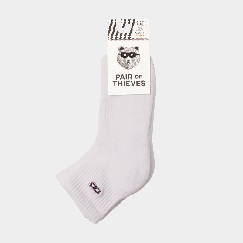 slide 9 of 9, Pair of Thieves Men's Neutral Ankle Socks 3pk - Gray 6-12, 3 ct
