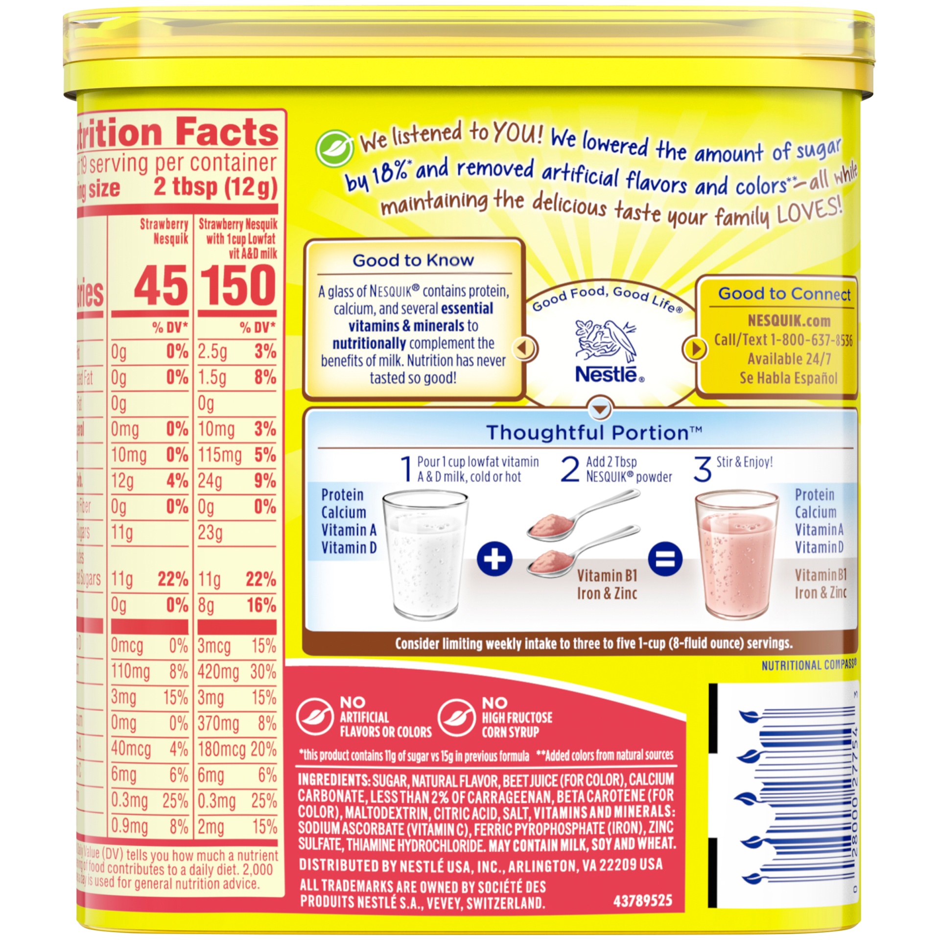 slide 3 of 6, Nesquik Strawberry Flavored Powder - 8 oz, 8 oz