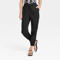 Women's High-Rise Modern Ankle Jogger Pants - A New Day™ Black M