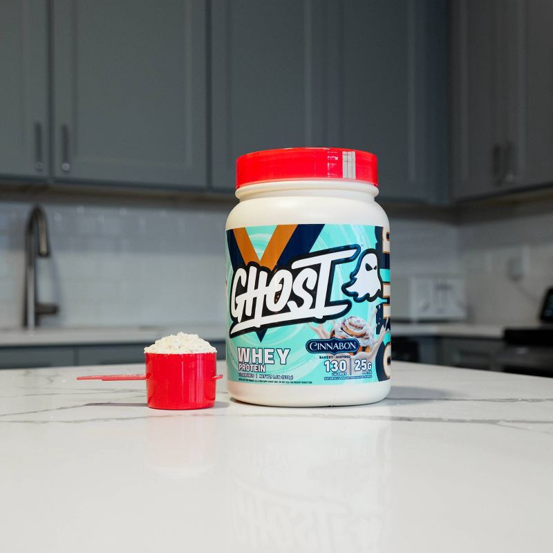 slide 4 of 5, GHOST Whey Protein Powder - Cinnabon - 15 Servings, 15 servings
