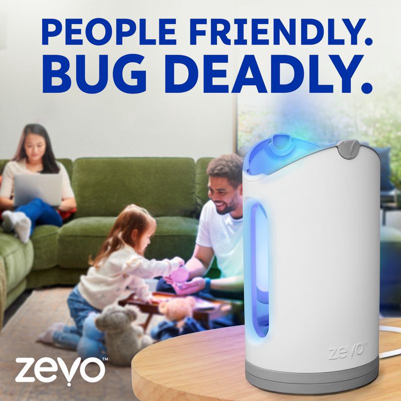 slide 8 of 15, Zevo Flying Insect Indoor Light Fly Trap Starter Kit, Catches House Flies, Fruit Flies, Gnats & More - 1 Trap + 2 Refills, 1 ct