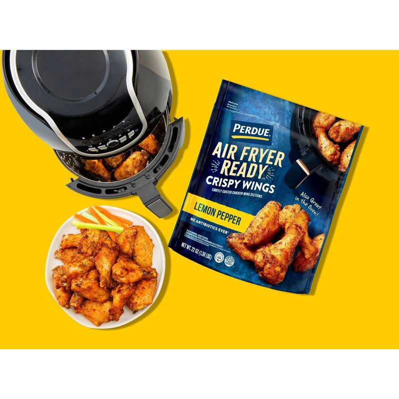 slide 4 of 4, Perdue Air Fryer Lemon Pepper Chicken Wings - Frozen - 22oz, 22 oz