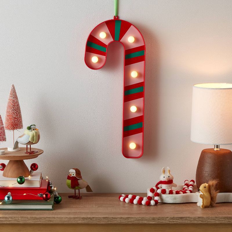 slide 2 of 4, LED Marquee Candy Cane Christmas Novelty Silhouette Light - Wondershop™, 1 ct