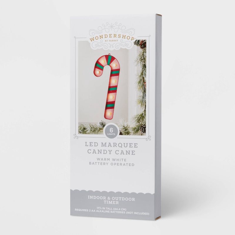 slide 4 of 4, LED Marquee Candy Cane Christmas Novelty Silhouette Light - Wondershop™, 1 ct